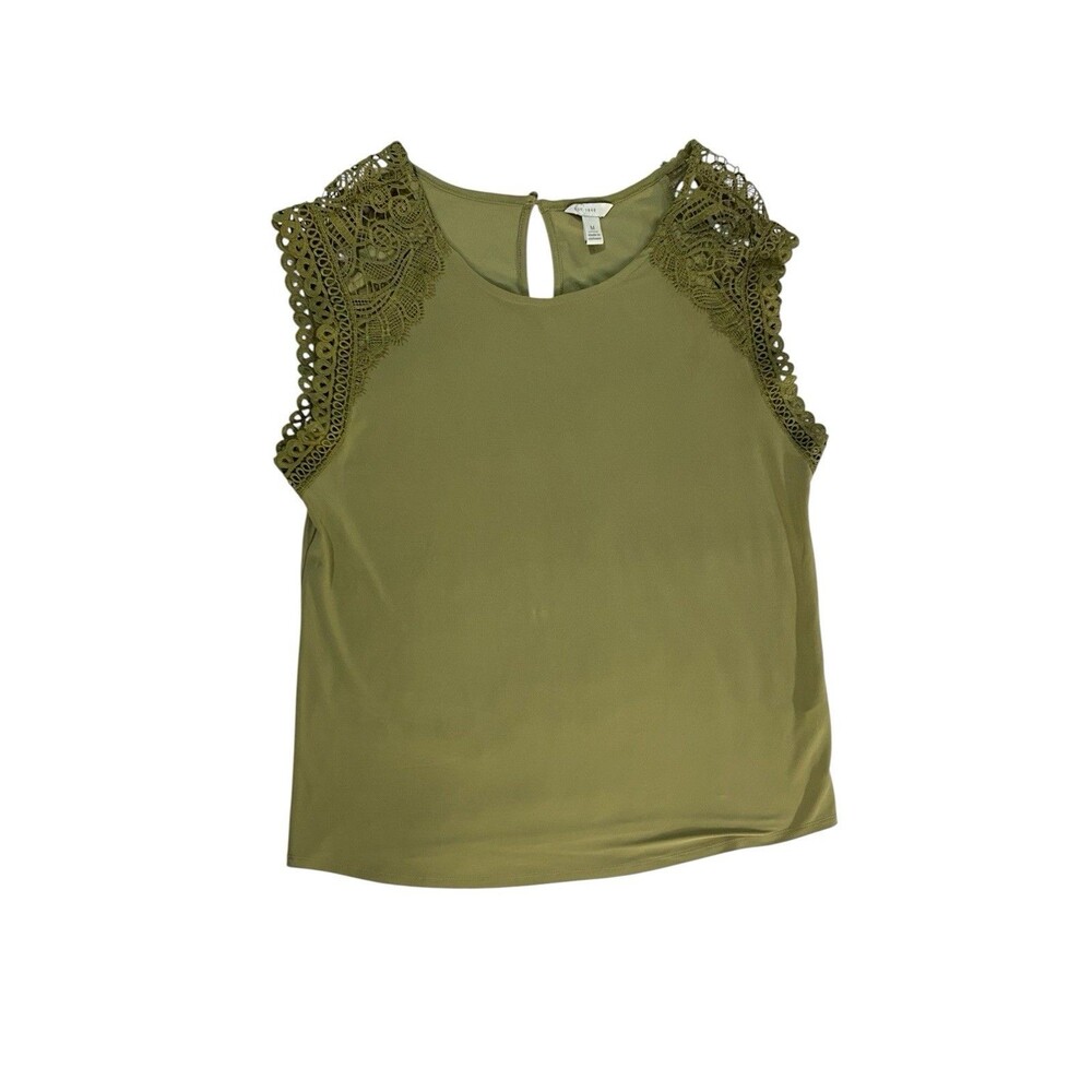 Cato Est. 1946 Green Sleeveless Boho Lace Top Medium Business Casual Workwear